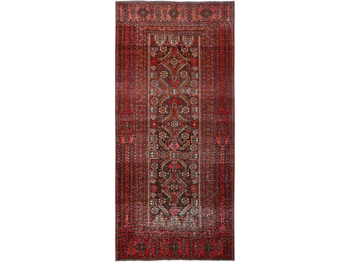 3'0" x 5'11" Vintage Hand Knotted Red Wool Runner Oriental Rug - MOA1021806