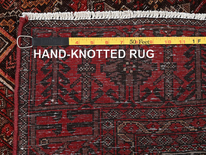 3'0" x 5'11" Vintage Hand Knotted Red Wool Runner Oriental Rug - MOA1021806