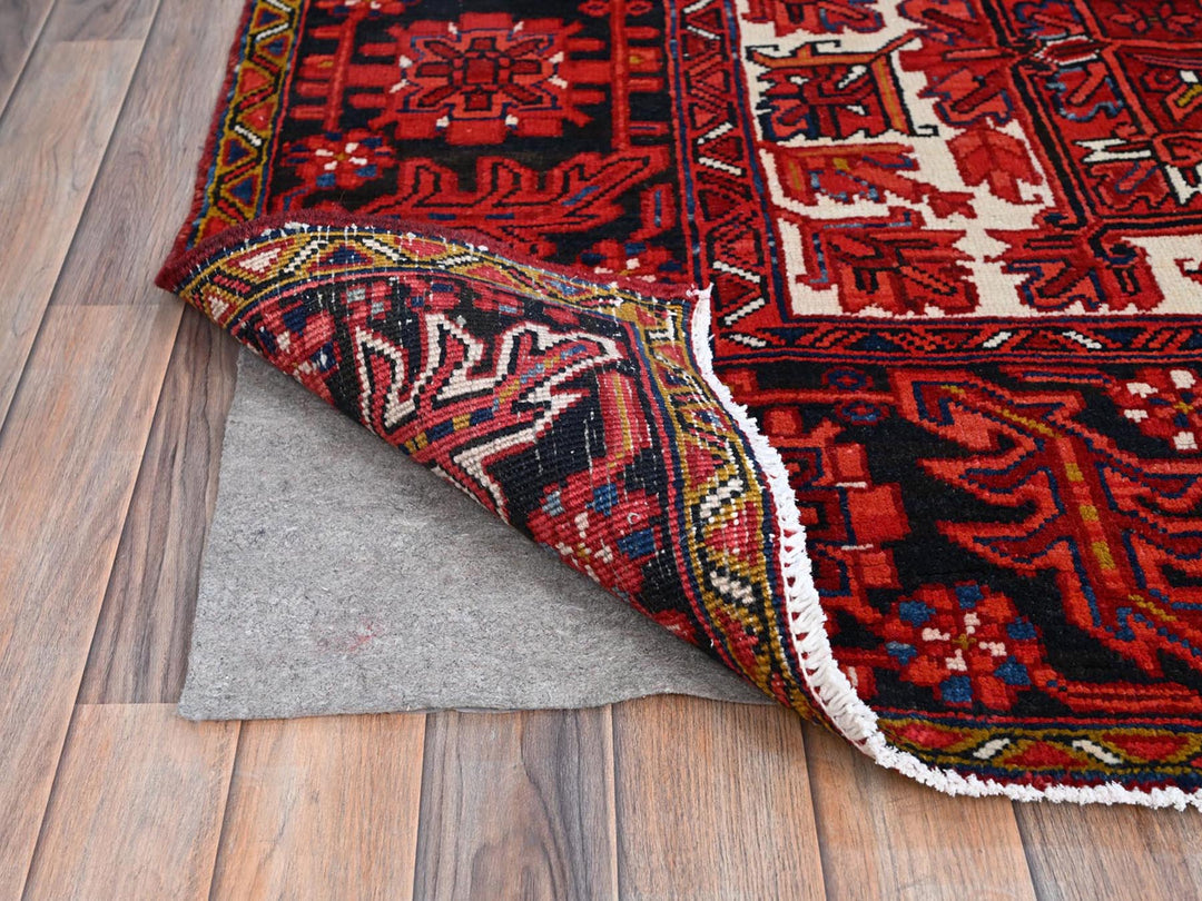 9'11" x 12'8" Vintage Hand Knotted Red Wool Rectangle Oriental Rug - MOA102180