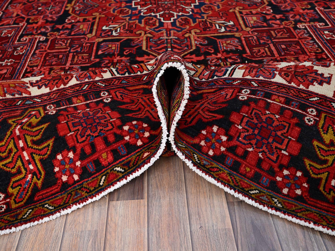 9'11" x 12'8" Vintage Hand Knotted Red Wool Rectangle Oriental Rug - MOA102180