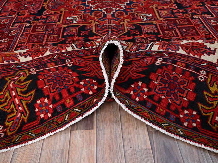 9'11" x 12'8" Vintage Hand Knotted Red Wool Rectangle Oriental Rug - MOA102180