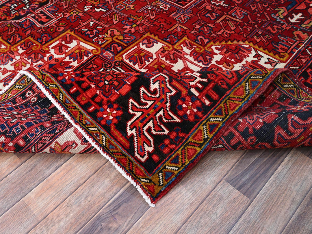 9'11" x 12'8" Vintage Hand Knotted Red Wool Rectangle Oriental Rug - MOA102180