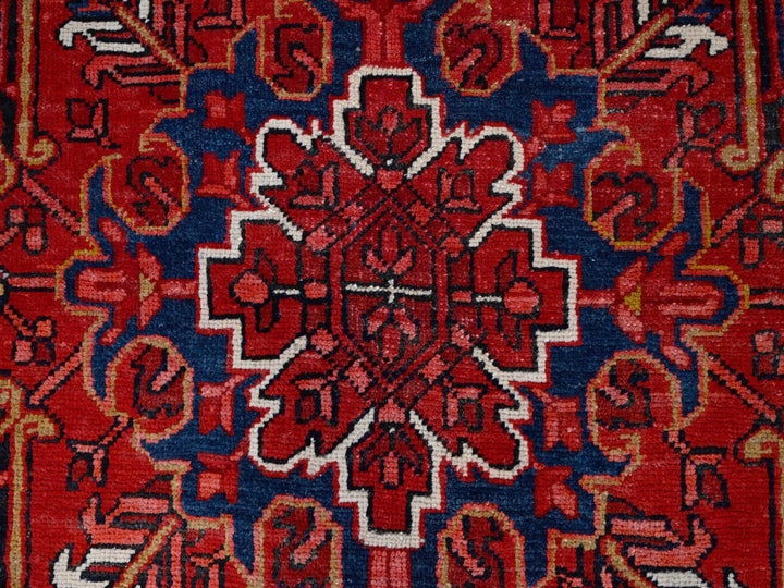 9'11" x 12'8" Vintage Hand Knotted Red Wool Rectangle Oriental Rug - MOA102180