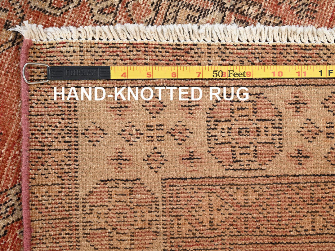 3'10" x 6'1" Vintage Hand Knotted Pink Wool Rectangle Oriental Rug - MOA1021811