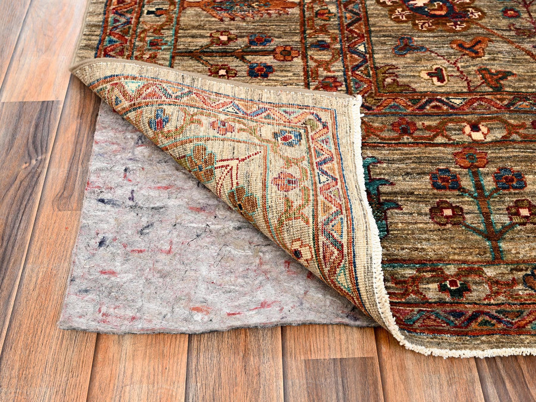 8'11" x 12'0" New Hand Knotted Brown Wool Rectangle Oriental Rug - MOA1021813