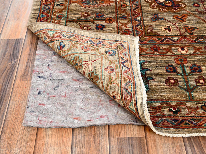 8'11" x 12'0" New Hand Knotted Brown Wool Rectangle Oriental Rug - MOA1021813