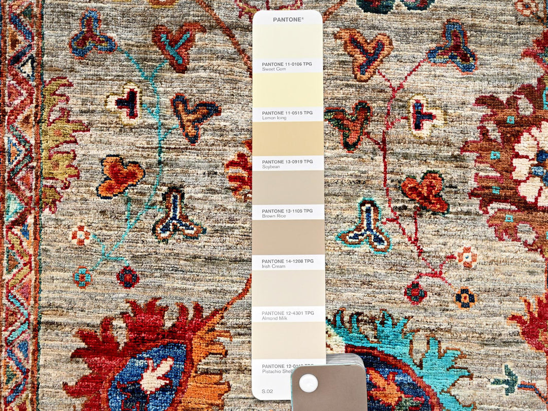 8'11" x 12'0" New Hand Knotted Brown Wool Rectangle Oriental Rug - MOA1021813