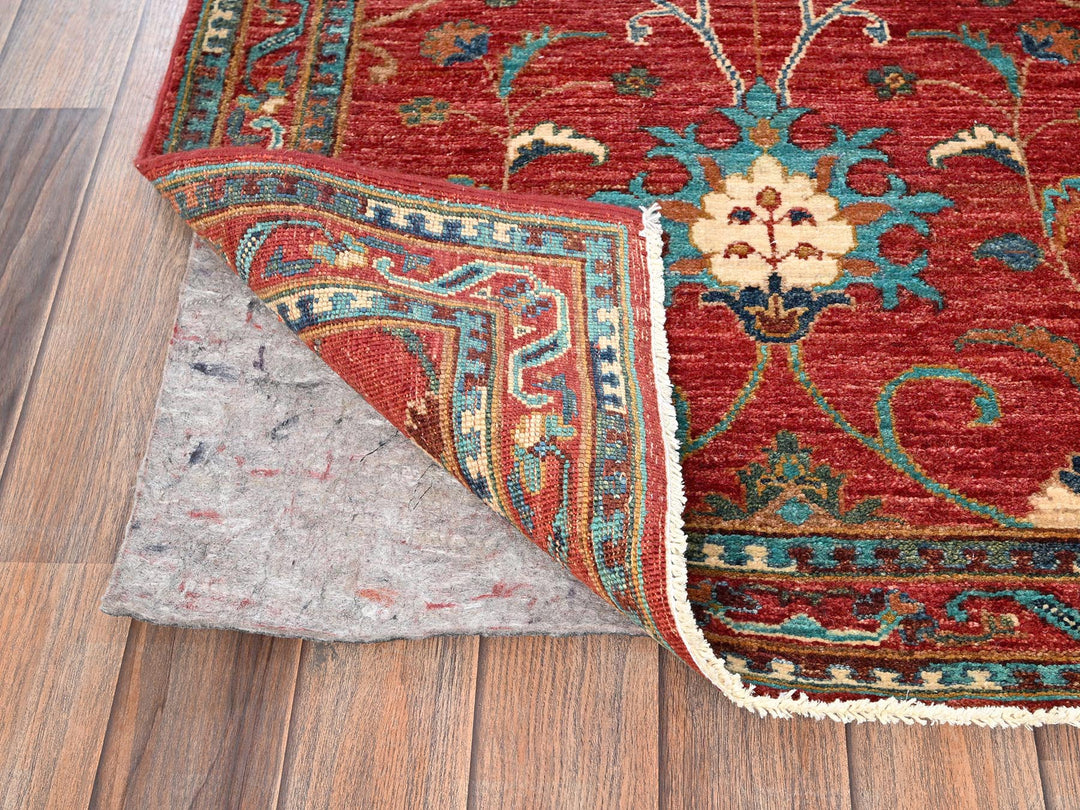 2'9" x 9'11" New Hand Knotted Red Wool Runner Oriental Rug - MOA1021818