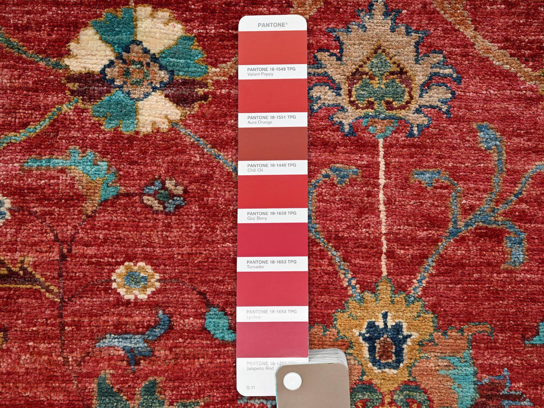 2'9" x 9'11" New Hand Knotted Red Wool Runner Oriental Rug - MOA1021818