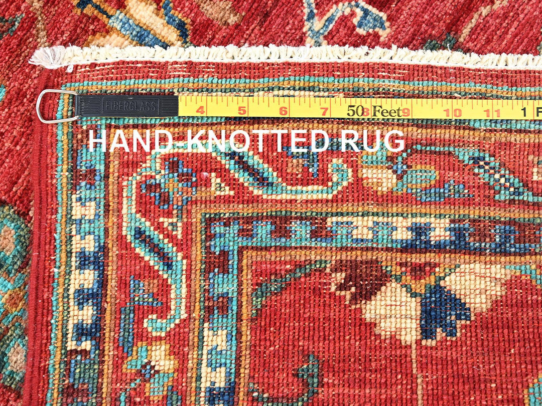 2'9" x 9'11" New Hand Knotted Red Wool Runner Oriental Rug - MOA1021818
