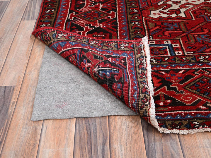 10'2" x 13'8" Vintage Hand Knotted Red Wool Rectangle Oriental Rug - MOA102181