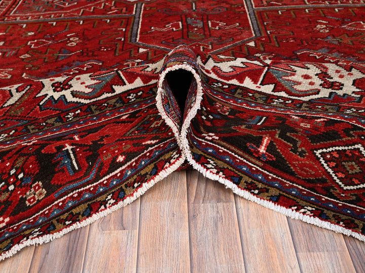 10'2" x 13'8" Vintage Hand Knotted Red Wool Rectangle Oriental Rug - MOA102181