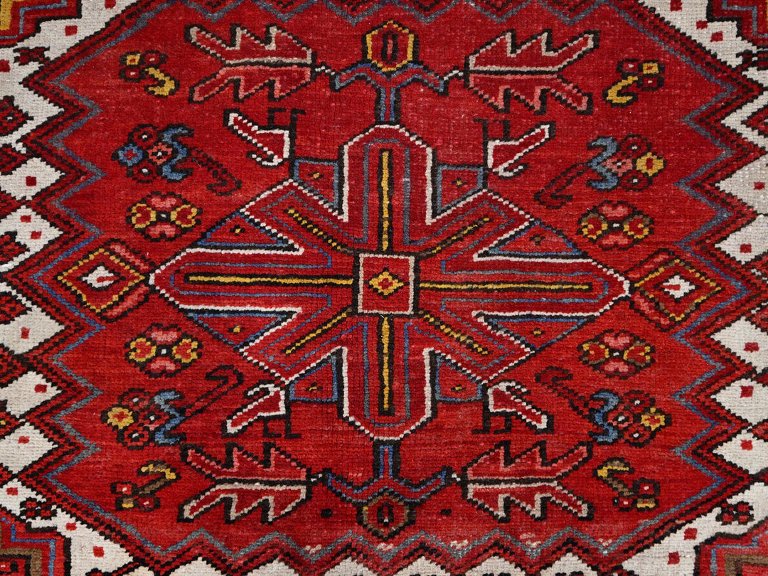 10'2" x 13'8" Vintage Hand Knotted Red Wool Rectangle Oriental Rug - MOA102181