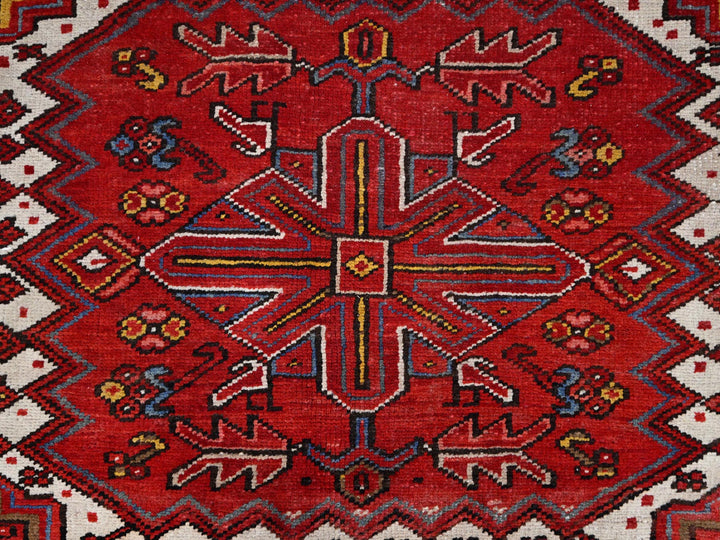 10'2" x 13'8" Vintage Hand Knotted Red Wool Rectangle Oriental Rug - MOA102181