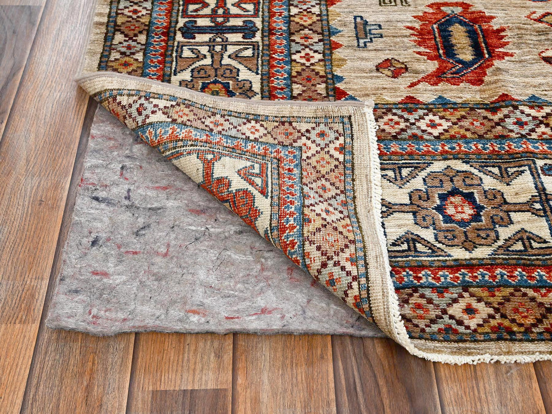 8'3" x 9'9" New Hand Knotted Beige Wool Rectangle Oriental Rug - MOA1021822