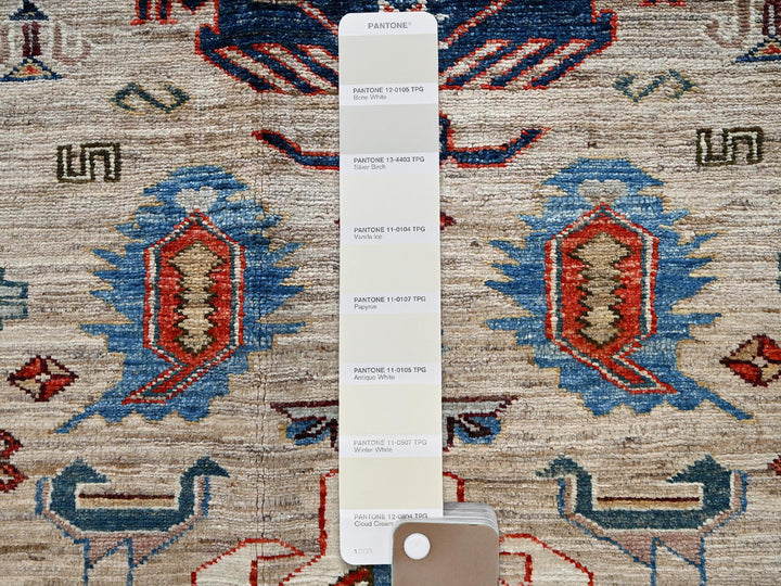 8'3" x 9'9" New Hand Knotted Beige Wool Rectangle Oriental Rug - MOA1021822