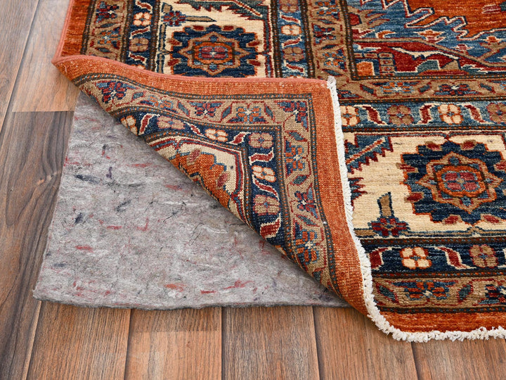 9'1" x 12'0" New Hand Knotted Orange Wool Rectangle Oriental Rug - MOA1021824