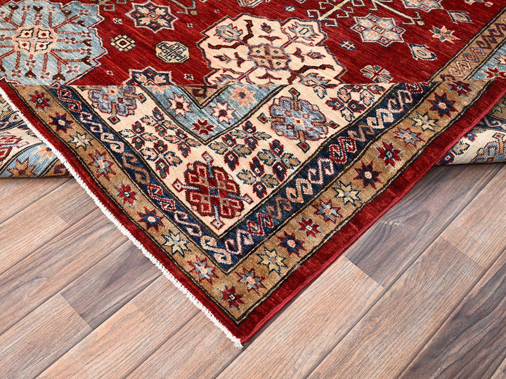 8'1" x 9'9" New Hand Knotted Red Wool Rectangle Oriental Rug - MOA1021825