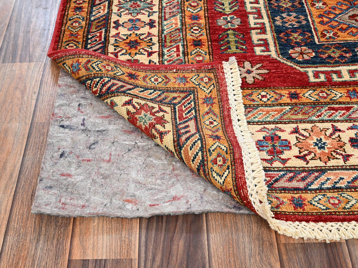 4'2" x 6'2" New Hand Knotted Red Wool Rectangle Oriental Rug - MOA1021826