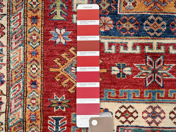 4'2" x 6'2" New Hand Knotted Red Wool Rectangle Oriental Rug - MOA1021826