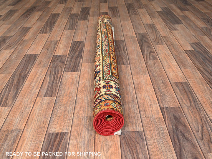 4'2" x 6'2" New Hand Knotted Red Wool Rectangle Oriental Rug - MOA1021826