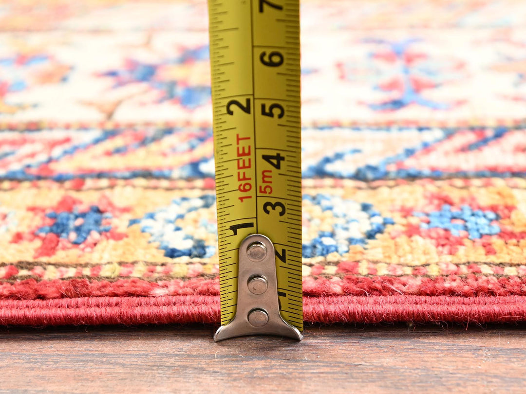 4'2" x 6'2" New Hand Knotted Red Wool Rectangle Oriental Rug - MOA1021826