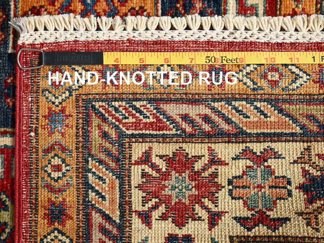 4'2" x 6'2" New Hand Knotted Red Wool Rectangle Oriental Rug - MOA1021826