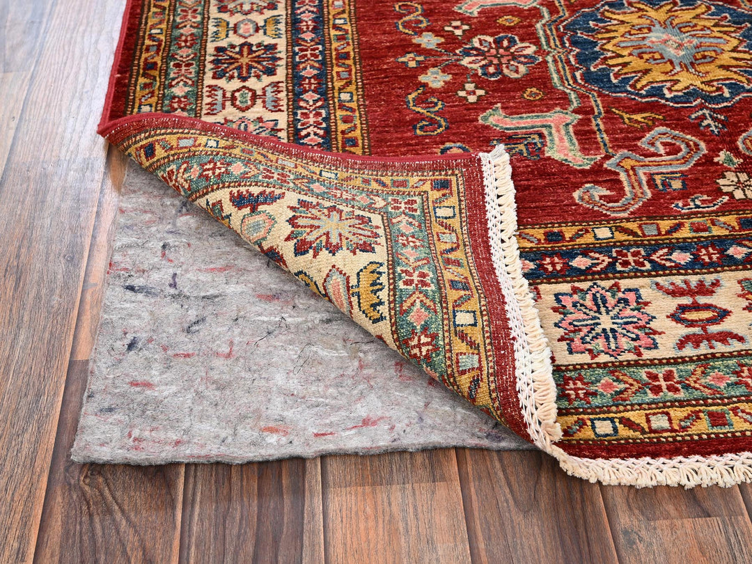 3'11" x 6'0" New Hand Knotted Red Wool Rectangle Oriental Rug - MOA1021829