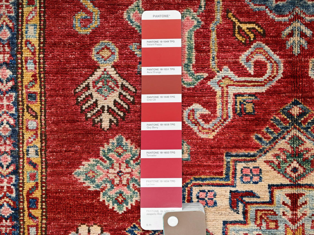 3'11" x 6'0" New Hand Knotted Red Wool Rectangle Oriental Rug - MOA1021829