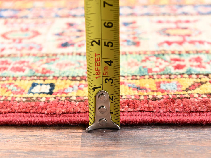 3'11" x 6'0" New Hand Knotted Red Wool Rectangle Oriental Rug - MOA1021829