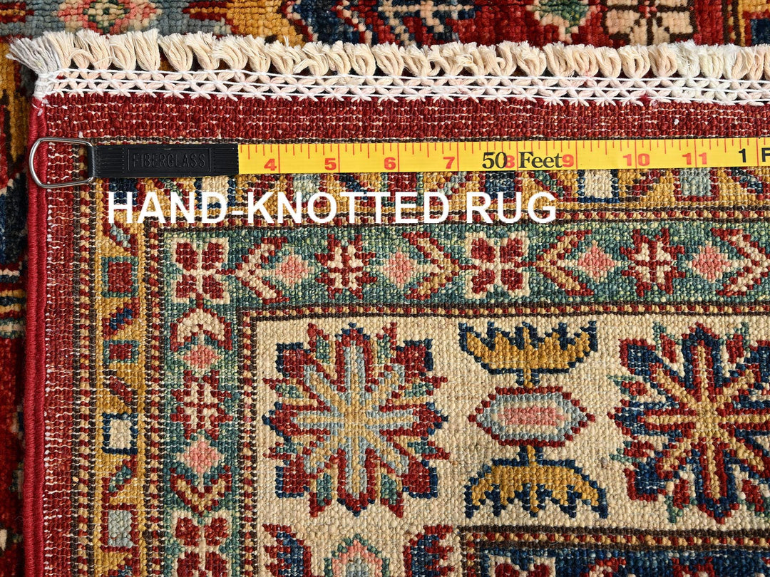 3'11" x 6'0" New Hand Knotted Red Wool Rectangle Oriental Rug - MOA1021829