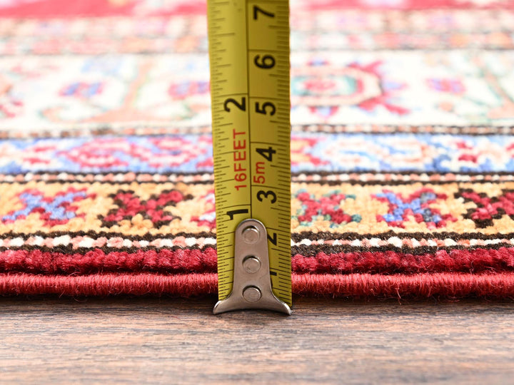 4'0" x 5'11" New Hand Knotted Red Wool Rectangle Oriental Rug - MOA1021830