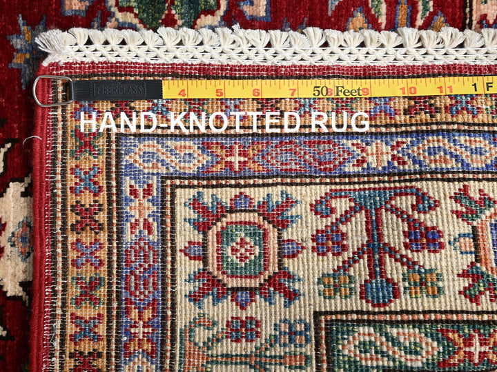 4'0" x 5'11" New Hand Knotted Red Wool Rectangle Oriental Rug - MOA1021830