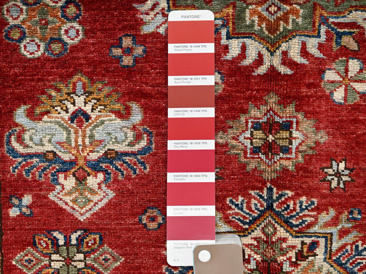 4'3" x 6'0" New Hand Knotted Red Wool Rectangle Oriental Rug - MOA1021831