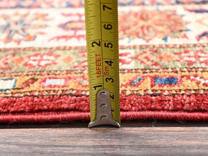 4'3" x 6'0" New Hand Knotted Red Wool Rectangle Oriental Rug - MOA1021831