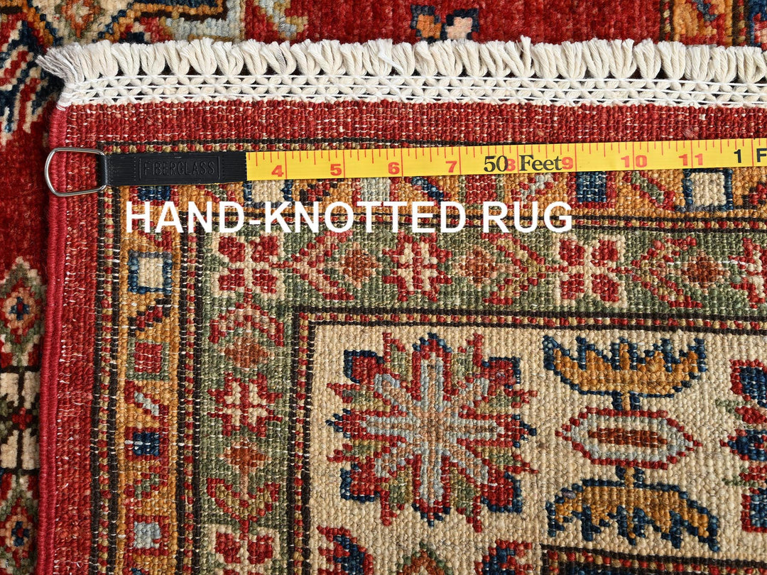 4'3" x 6'0" New Hand Knotted Red Wool Rectangle Oriental Rug - MOA1021831