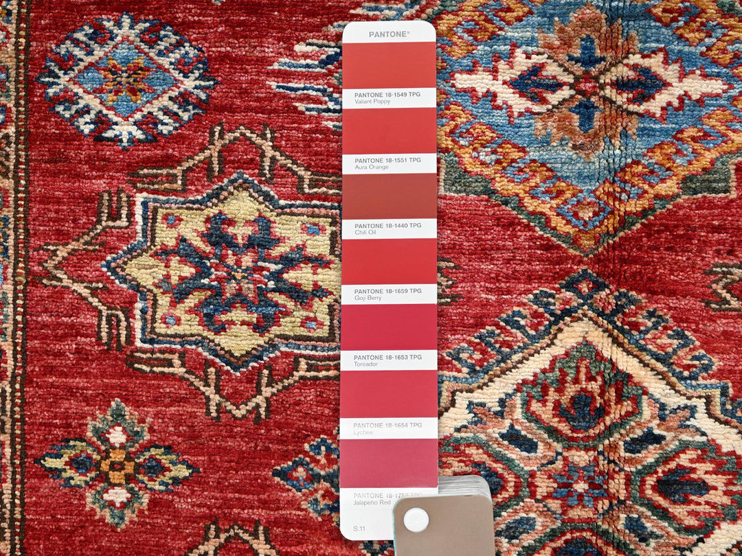 4'1" x 5'8" New Hand Knotted Red Wool Rectangle Oriental Rug - MOA1021832