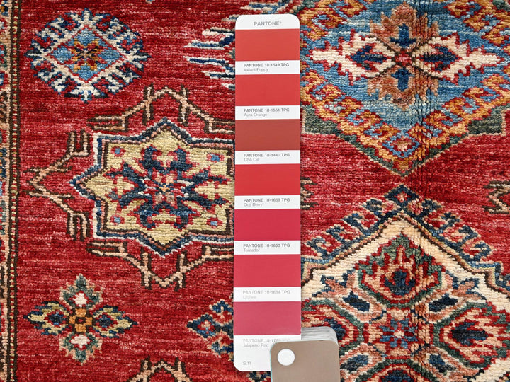 4'1" x 5'8" New Hand Knotted Red Wool Rectangle Oriental Rug - MOA1021832