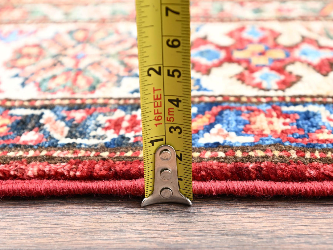 4'1" x 5'8" New Hand Knotted Red Wool Rectangle Oriental Rug - MOA1021832