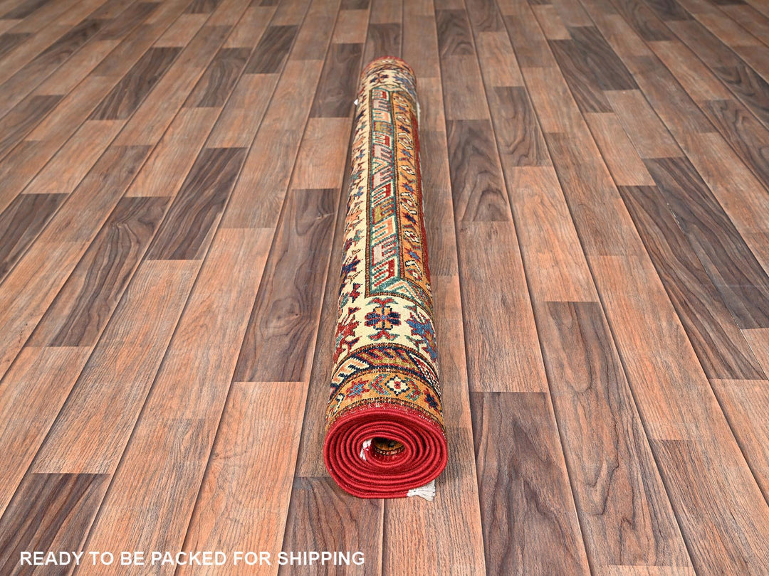 4'1" x 6'1" New Hand Knotted Red Wool Rectangle Oriental Rug - MOA1021833