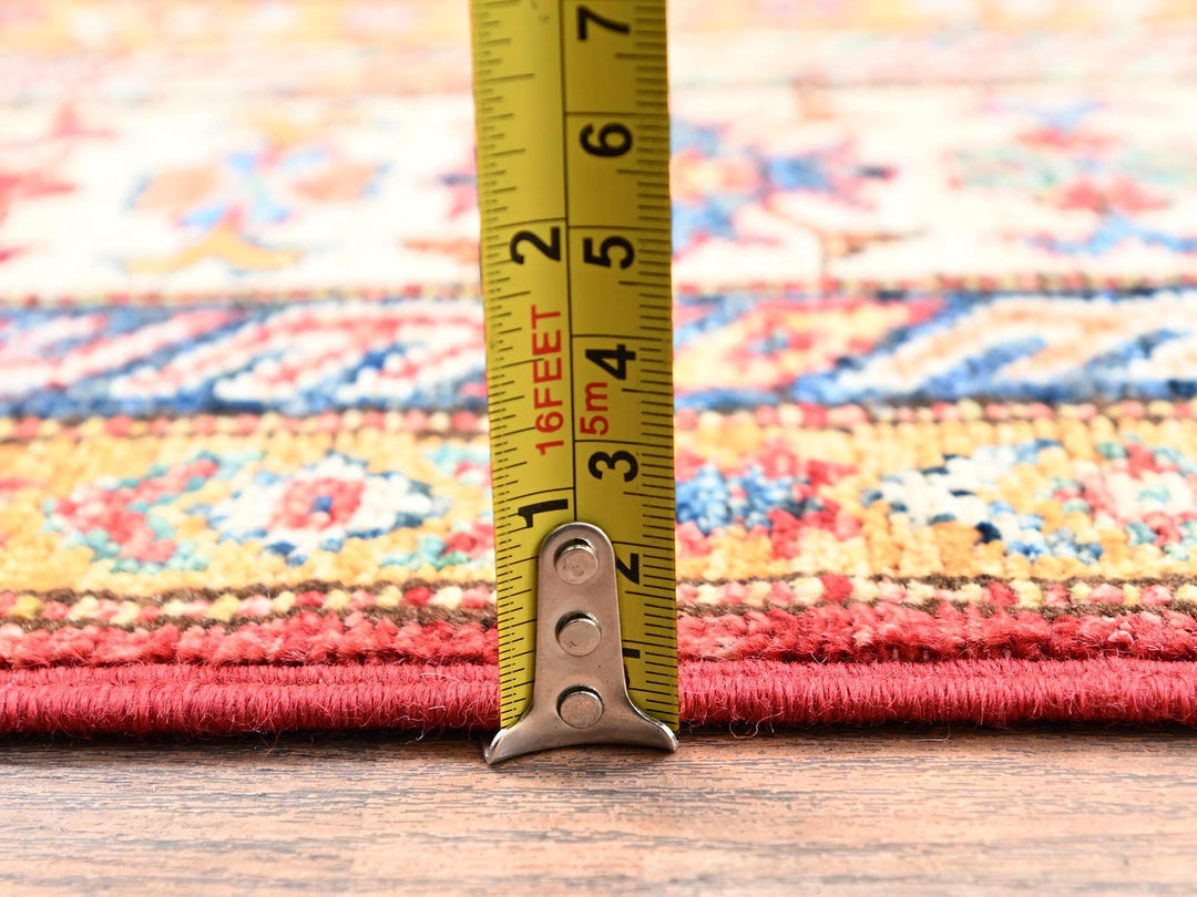 4'1" x 6'1" New Hand Knotted Red Wool Rectangle Oriental Rug - MOA1021833