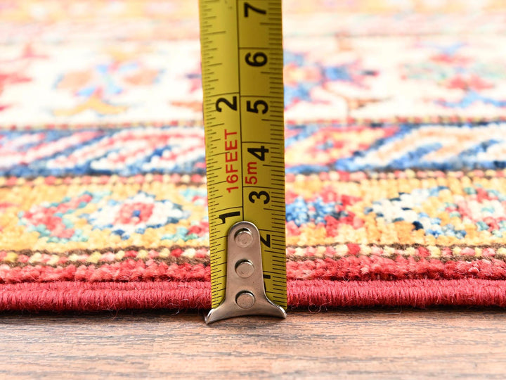 4'1" x 6'1" New Hand Knotted Red Wool Rectangle Oriental Rug - MOA1021833