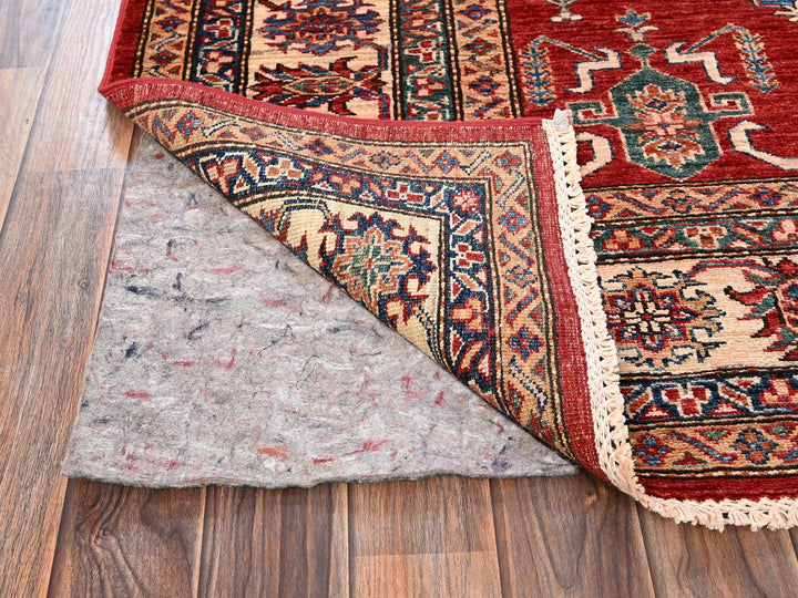 6'2" x 8'6" New Hand Knotted Red Wool Rectangle Oriental Rug - MOA1021839