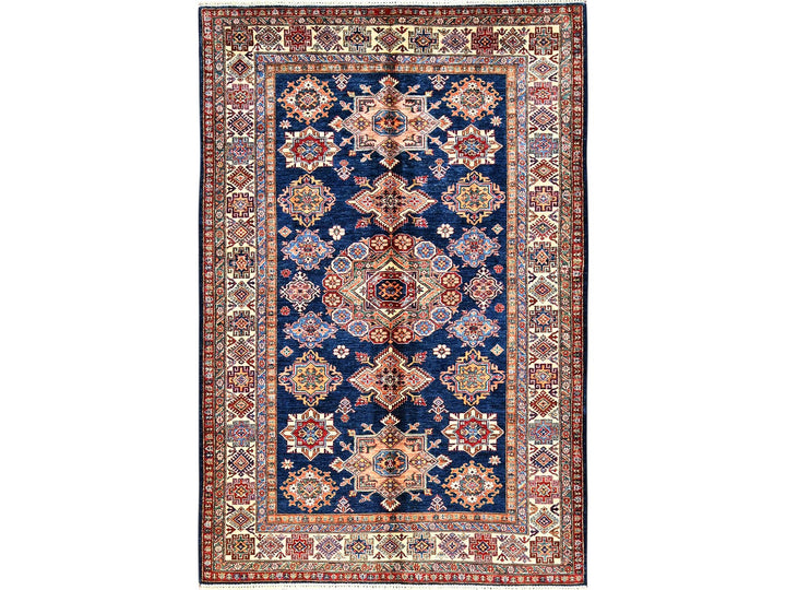 5'10" x 8'10" New Hand Knotted Blue Wool Rectangle Oriental Rug - MOA1021840