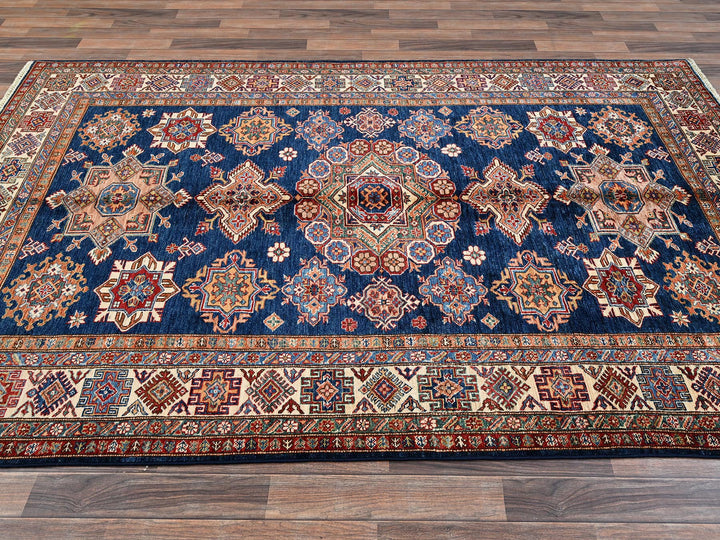 5'10" x 8'10" New Hand Knotted Blue Wool Rectangle Oriental Rug - MOA1021840