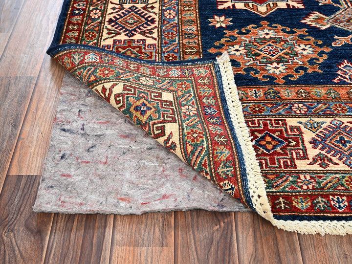 5'10" x 8'10" New Hand Knotted Blue Wool Rectangle Oriental Rug - MOA1021840