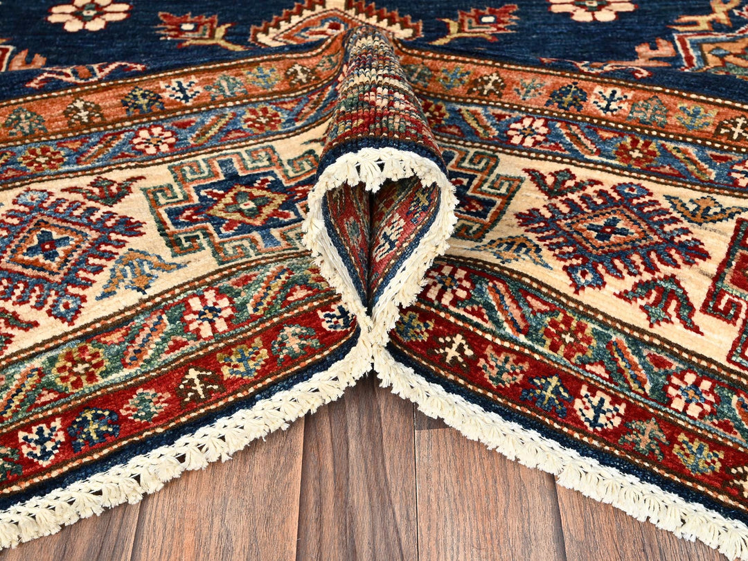 5'10" x 8'10" New Hand Knotted Blue Wool Rectangle Oriental Rug - MOA1021840