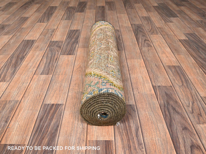 2'9" x 9'5" Vintage Hand Knotted Brown Wool Runner Oriental Rug - MOA1021842