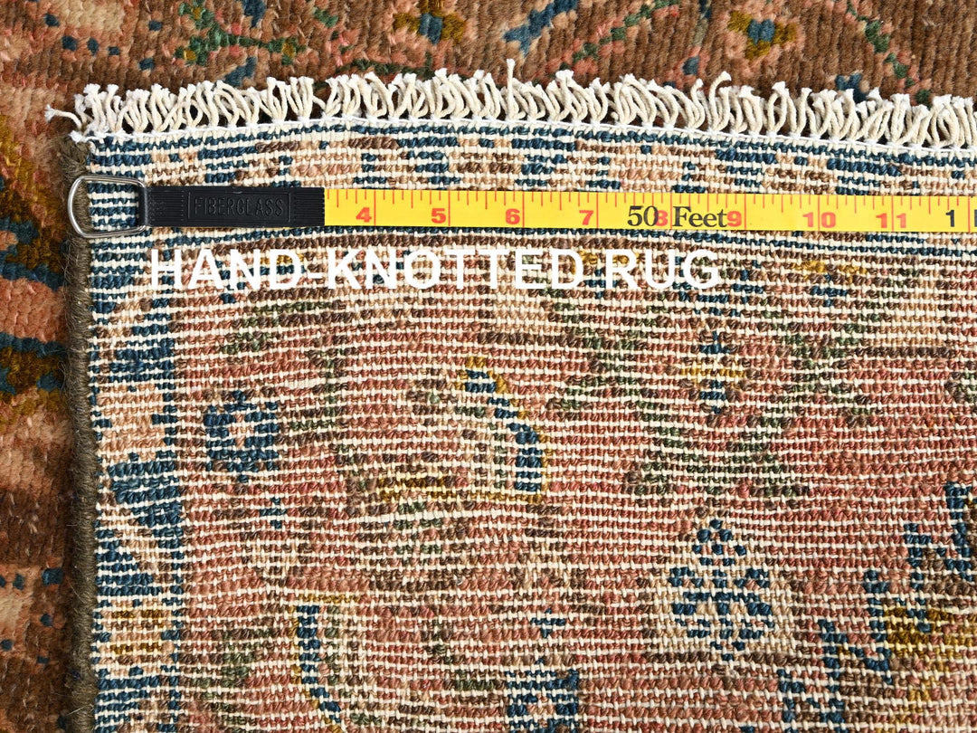 2'9" x 9'5" Vintage Hand Knotted Brown Wool Runner Oriental Rug - MOA1021842