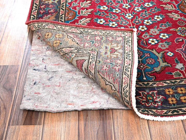 2'8" x 9'11" Vintage Hand Knotted Red Wool Runner Oriental Rug - MOA1021845